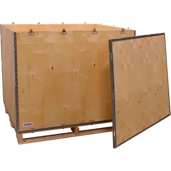 Global Industrial 6 Panel Shipping Crate w/ Lid & Pallet, 47-1/4L x 39-1/4W x 36-1/2H B2352214
